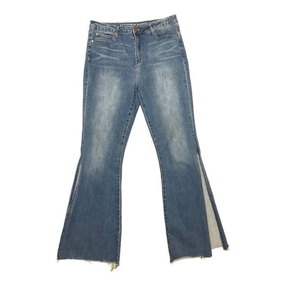 Articles of Society High Waist Wide Leg Split Hem Blue Jeans Size 13 Stretch EUC - Picture 1 of 7